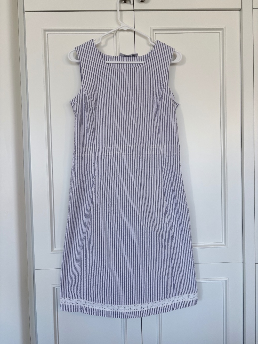Vermont Country Store Blue and White striped Gingham dress